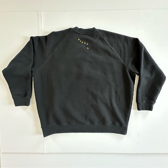 Clare V. Sweatshirt in Black with Marigold Embroidered ‘Le Weekend’ | XXL | EUC - Picture 4 of 10